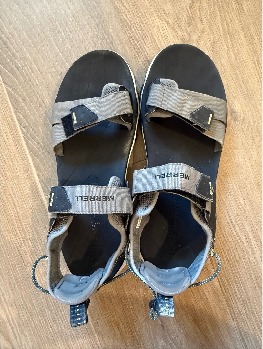 Merrell Men's Outdoor Hiking Sandals, Gray and Black, Size 11
